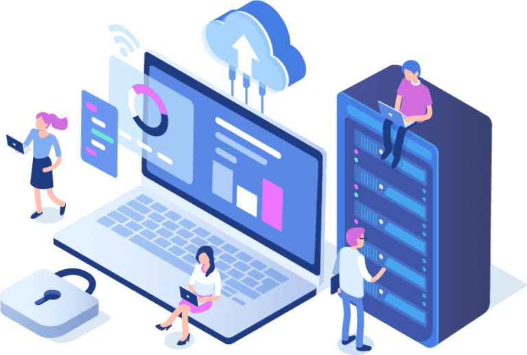 illustration cloud et serveurs